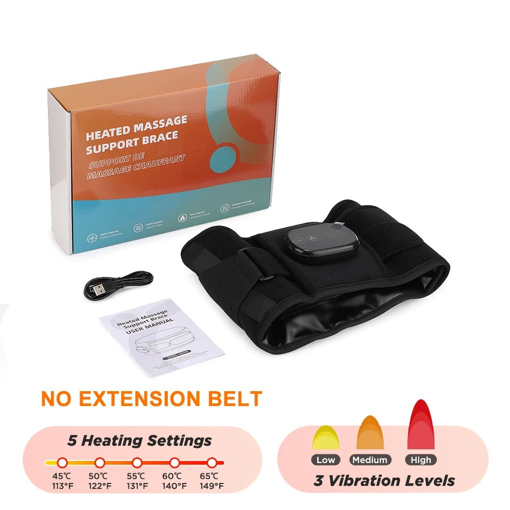 Cordless Heated Massage Pad Red Light Massage Waist Belt 102 Red Light Beads Hot Compress Vibration Relieve Fatigue Relax Muscle