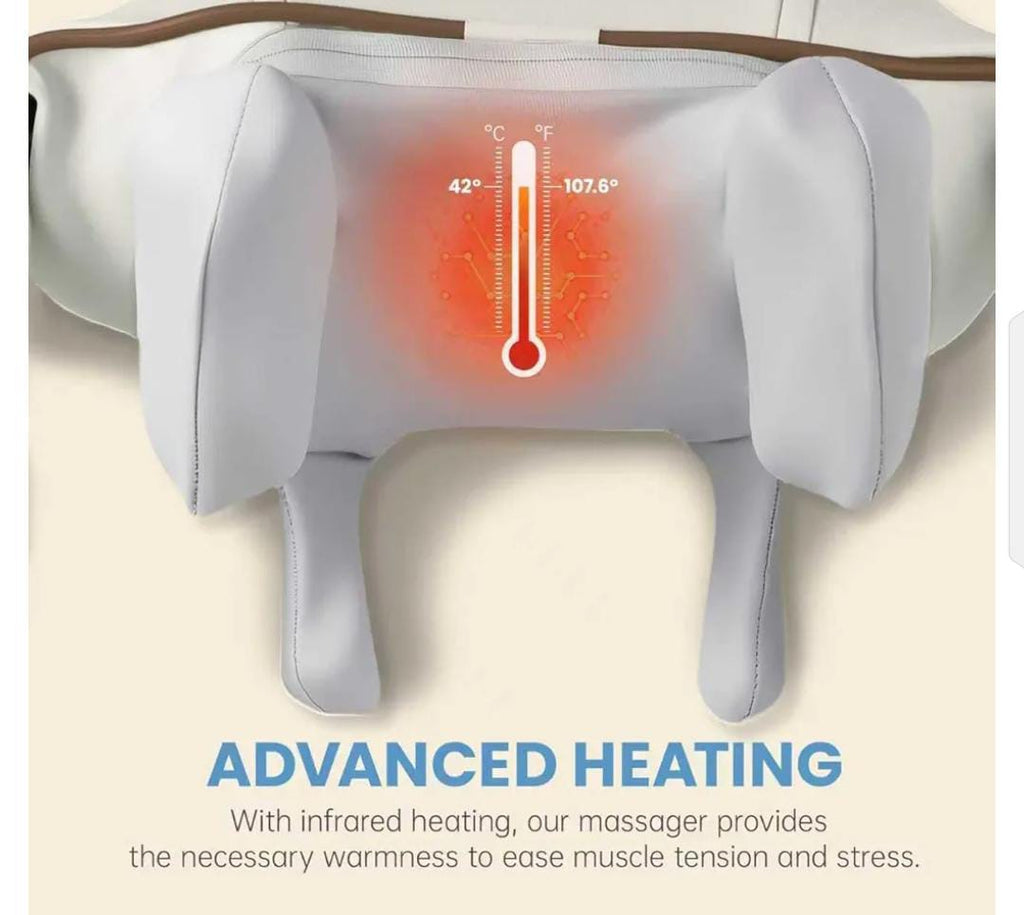 Wireless Neck Shoulder Massager with Heat 3D Kneading Shiatsu for Cervical Spine Hot Compress Vibration Portable for Home/Car