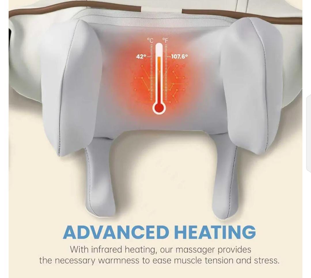 Wireless Neck Shoulder Massager with Heat 3D Kneading Shiatsu for Cervical Spine Hot Compress Vibration Portable for Home/Car