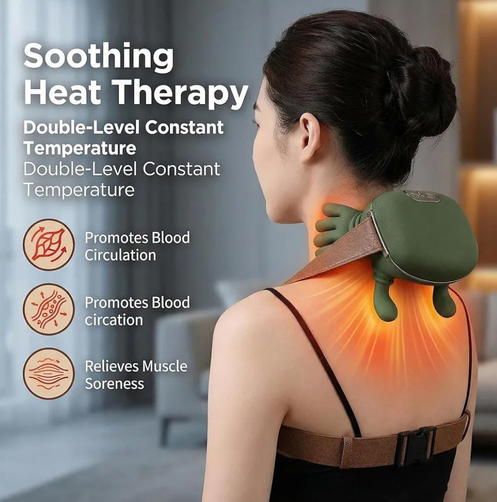 4D Bionic Finger Neck Shoulder Massager Wireless Neck Cervical Trapezius Kneading Massage Shawl Brushless Motor Neck massager