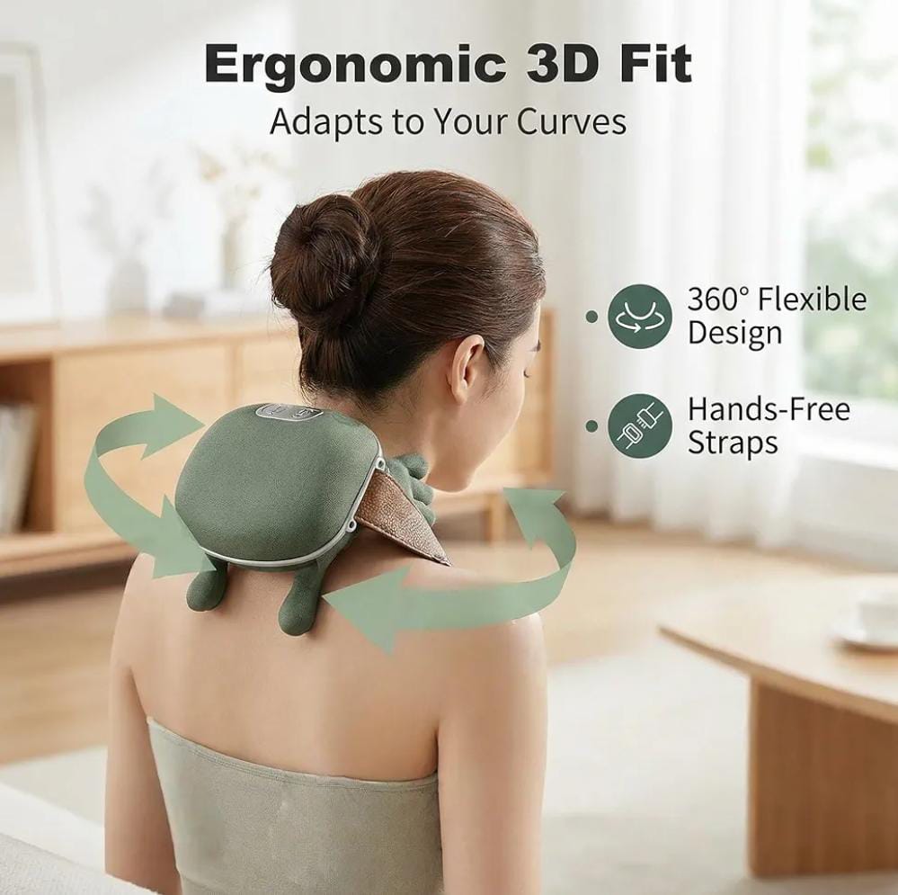 4D Bionic Finger Neck Shoulder Massager Wireless Neck Cervical Trapezius Kneading Massage Shawl Brushless Motor Neck massager