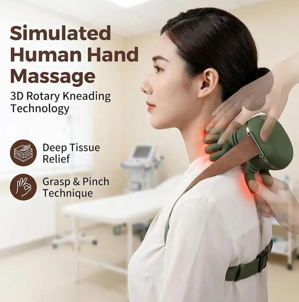4D Bionic Finger Neck Shoulder Massager Wireless Neck Cervical Trapezius Kneading Massage Shawl Brushless Motor Neck massager