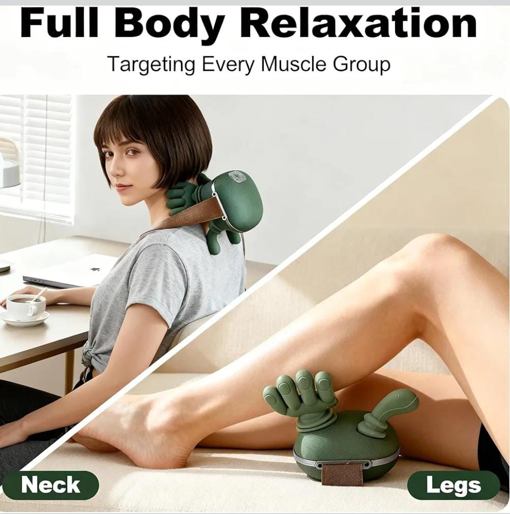 4D Bionic Finger Neck Shoulder Massager Wireless Neck Cervical Trapezius Kneading Massage Shawl Brushless Motor Neck massager