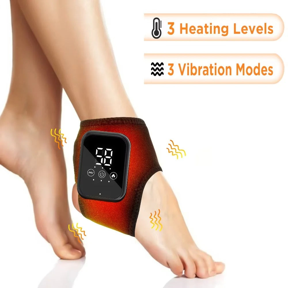 Electric Cordless Heated Ankle Guard Massager for Right or Left Foot Vibration Massage Wristband Hot Compress Ankle Wrist Brace