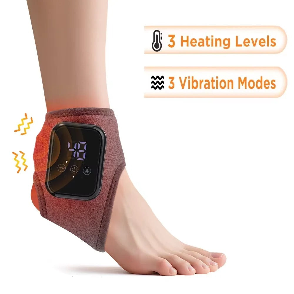 Electric Cordless Heated Ankle Guard Massager for Right or Left Foot Vibration Massage Wristband Hot Compress Ankle Wrist Brace