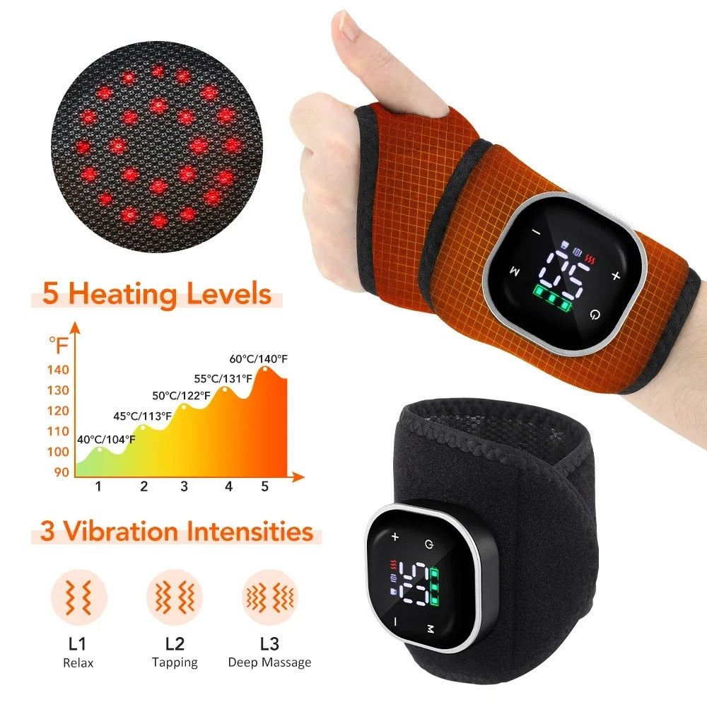 Electric Cordless Heated Ankle Guard Massager for Right or Left Foot Vibration Massage Wristband Hot Compress Ankle Wrist Brace